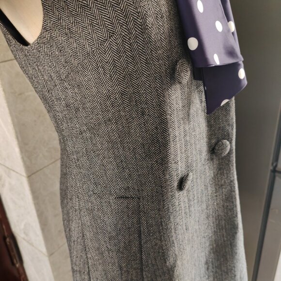 Self-portrait Gray checkered scarf, gray dress - Picture 7 of 11